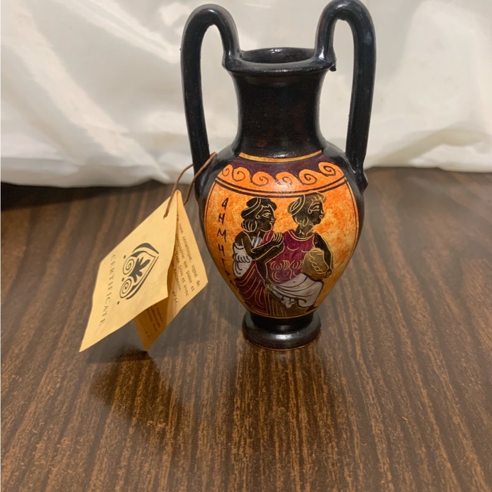 Nina Black and Orange Decorative Vase
